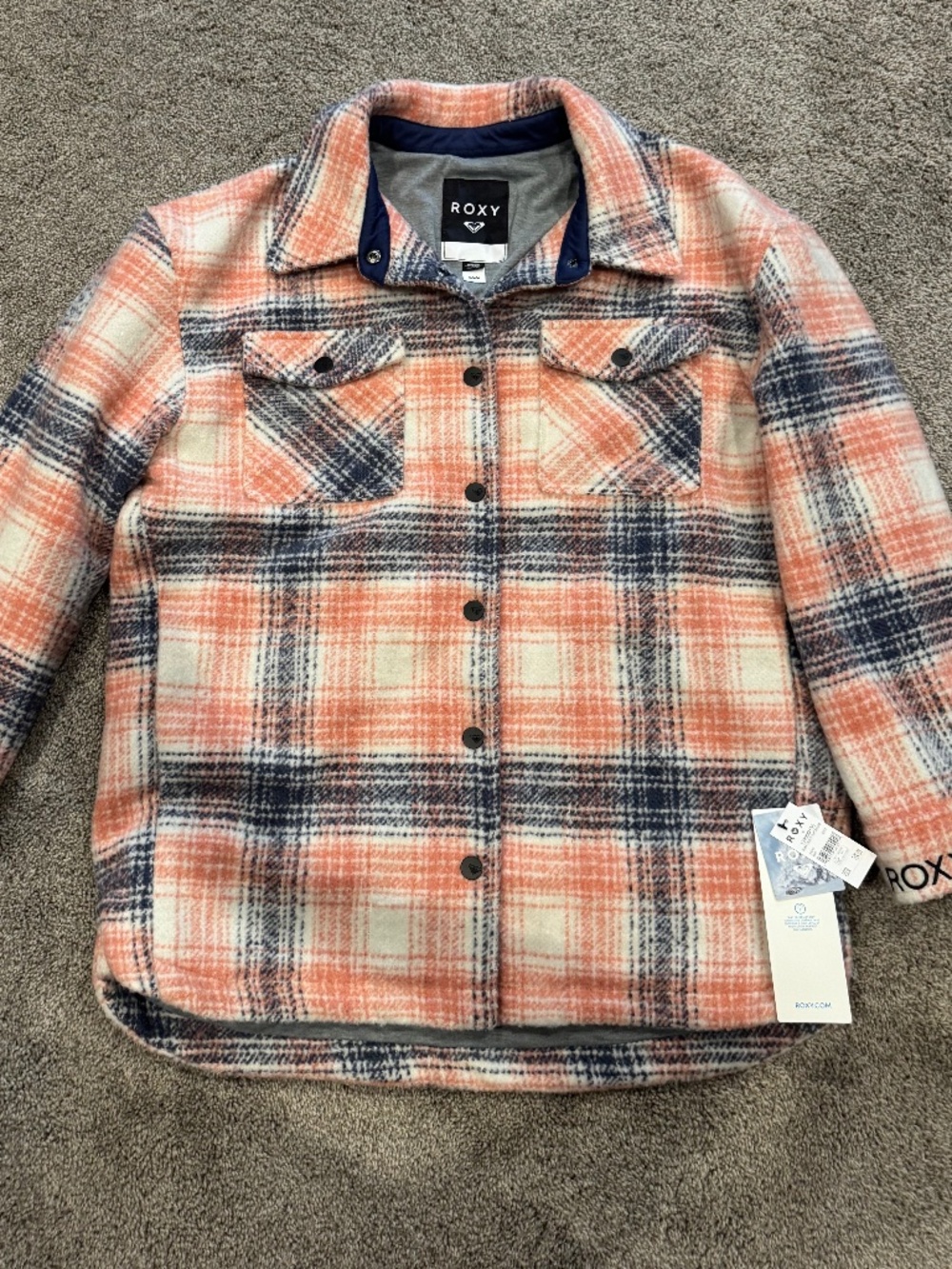 NWT Roxy Plaid Shacket Size M